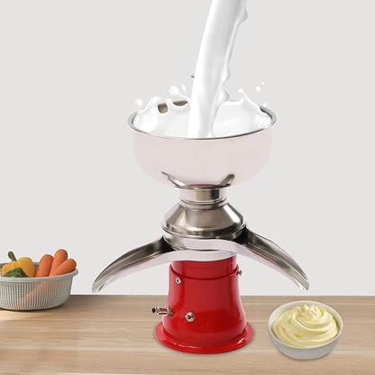 Electric Milk Cream Centrifugal Separator, 5L/1.32Gal Adjustable Consistency Make Cream Butter Milkshake, 10500RPM Separator Goat Milk Separator, Fat Content of Skim Milk: ≤0.03%, 110-240V
