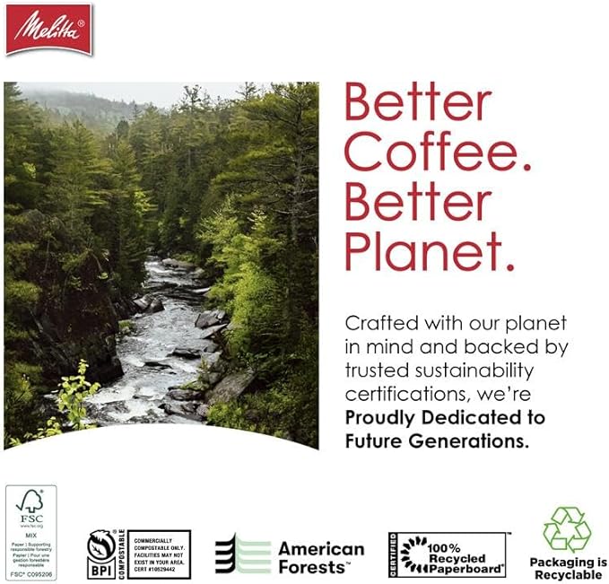 Melitta Cone Coffee Filters, Natural Brown, No. 2, 100-Count Filters (Pack of 6)