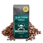 Load image into Gallery viewer, Warpath Coffee Whole Bean Coffee, Italian Frogman Espresso, High Caffeine, Strong Roasted 100% Arabica Coffee Whole Beans, Rich Aroma, Full Bodied Intense Cup, Created by Navy SEALs, 12oz