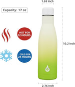 Load image into Gallery viewer, BJPKPK Insulated Water Bottle 17oz Stainless Steel Water Bottles Dishwasher Safe Reusable Metal Thermal Keep Cold and Hot,Elegant Green
