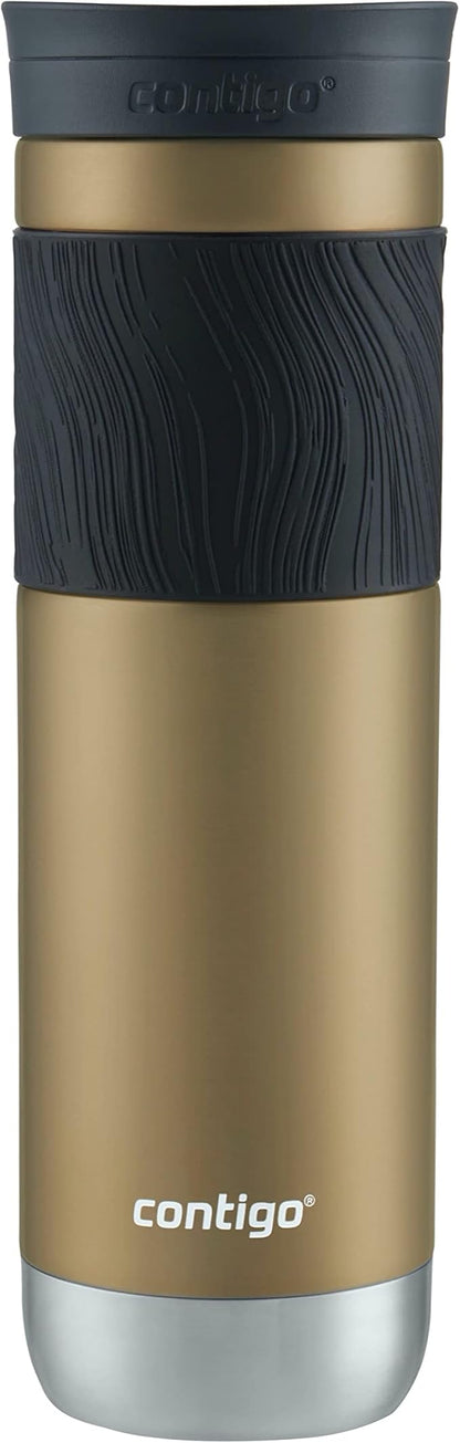 Contigo Byron Vacuum-Insulated Stainless Steel Travel Mug 24oz Chardonnay Color with Leak-Proof Lid Keeps Beverages Hot or Cold Perfect for Coffee Lovers Travelers Campers and Outdoor Activities