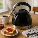 Load image into Gallery viewer, Creative Home 3.5 Quart Whistling Tea Kettle for Stovetop, Food Grade Stainless Steel Tea pot, Fast Boiling Water, Ergonomic Handle, for Gas &amp; Induction, Black