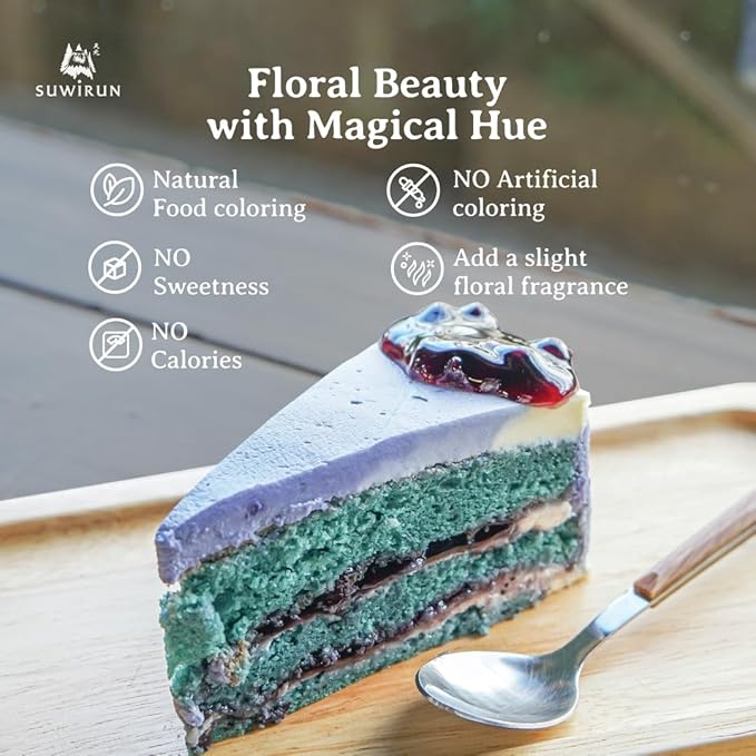 Suwirun Organic Butterfly Pea Powder 4oz – Natural Blue Tea & Superfood – Perfect for Color-Changing Drinks, Baking & Lattes – Premium Thai Herb