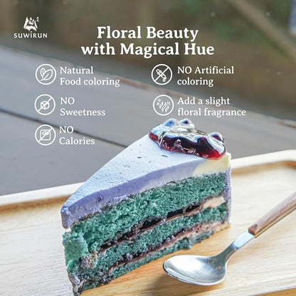 Suwirun Organic Butterfly Pea Powder 4oz – Natural Blue Tea & Superfood – Perfect for Color-Changing Drinks, Baking & Lattes – Premium Thai Herb