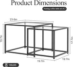 Load image into Gallery viewer, Glass Nesting Coffee Table Set of 2, Modern Minimalist Center Tables, Living Room Coffee Tables for Home, Office, Bedroom, Small Spaces, Space-Saving, Black