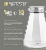 Load image into Gallery viewer, Teabloom One-Touch Tea Maker, 2-in-1 Teapot and Kettle with Stainless Steel Filter Lid for Loose Tea – Stain-free Borosilicate Glass Teapot (56 Oz) – Tea Connoisseur's Choice