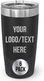 Load image into Gallery viewer, Stainless Steel Tumbler Personalized-Custom Engraved (Charcoal-Silver, 6 Count (Pack of One))