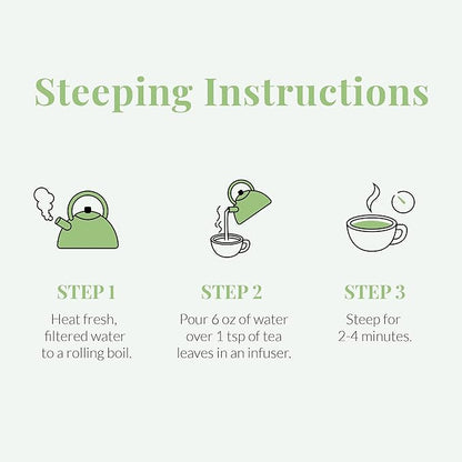 The Republic of Tea Jasmine Jazz Green Full-Leaf Loose Tea | 3.0 Ounce Refill Bag | Steeps 50 Cups