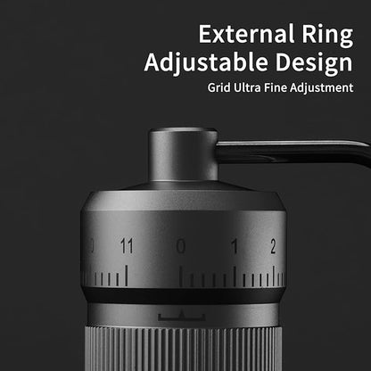 Manual Coffee Grinder by Suvykep — 6 Star Coffee Grinder Manual with 25g Capacity, CNC Stainless Steel Espresso Grinder with 55 Grind Settings — For Espresso, French Press, Pour Over (Silver)