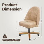 Load image into Gallery viewer, Chromcraft Set of 2 Caster Swivel Tilt Dining Chairs, PU Leather Chairs with Soft Wheels, Ultra Comfy Sturdy Kitchen Chairs, Rolling Chair on Wheels for Home (Ivanhoe NPL Nude)