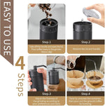 Load image into Gallery viewer, Hand Coffee Grinder Conical Burr for Espresso French Press Pour Over Double Bearing External Adjustment Capacity 25g (Stainless Steel Burr-Black)