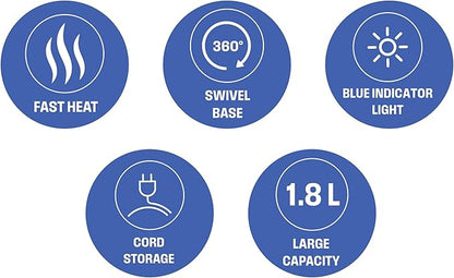 220 Volt Kettle - Cordless - 1.7 Liter - Glass Kettle - Bundle With Dynastar 220 Volts 240 Volts (Not For USE IN USA)