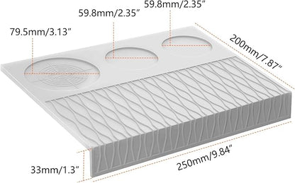 IKAPE Espresso Tamping Mat, Food Grade Silicone Coffee Tamper Mat, Portafilter Tamp Mat Espresso Accessory For Baristas, Waterproof Heat Resistant Tamping Pad Mat for Counter(White)