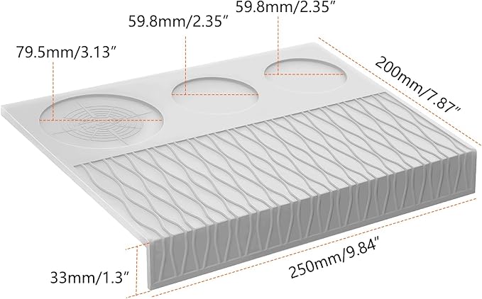 IKAPE Espresso Tamping Mat, Food Grade Silicone Coffee Tamper Mat, Portafilter Tamp Mat Espresso Accessory For Baristas, Waterproof Heat Resistant Tamping Pad Mat for Counter(White)