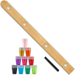 Load image into Gallery viewer, 4 Person shot ski Board 57'' x 3.9'' Vintage Wooden Board with 50 Plastic Shot Glasses and 1 Marker Pen Rustic Retro Ski for Gathering Birthday Party Wedding(Natural Color)