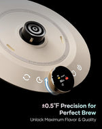 Load image into Gallery viewer, Cocinare FLOW M6 Pro Electric Gooseneck Kettle with Color-Changing Design, ±0.5℉ Temperature Control for Pour-over Coffee &amp; Tea, Stainless Steel Interior, Quick Heating for Boiling Water (Polka)