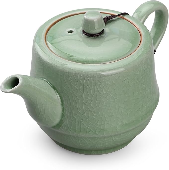 Teapot with Infuser Ceramic Tea Pot with Removable Stainless Steel Fliter for Loose Tea 15.80 OZ/450ml (1-2cups) Teapots for Tea Coffee Milk for Office Home Men Women as Gift(Pink Cyan)