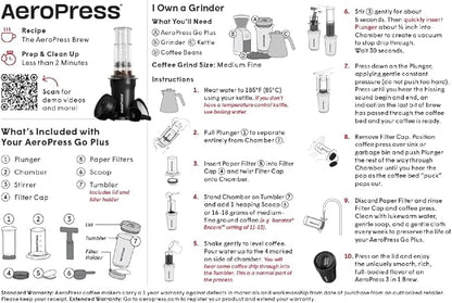 AeroPress Travel Coffee Press Kit - 3 in 1 brew method combines French Press, Pourover, Espresso - Full bodied coffee without grit or bitterness (Pink, Go Plus)