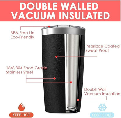 12Pack 20oz Tumbler Vacuum Insulated Travel Mug with Lids, Stainless Steel Double Wall Bulk Cup for Home, Office, Outdoor Suitable for Vehicle Cup Holders （Assorted Colors）