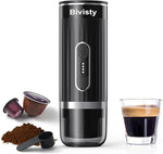 Load image into Gallery viewer, Portable Espresso Maker for Travel, Camping Coffee Machine, Electric Self-Heating With USB-C, Ground Coffee Compatible with Nespresso &amp; Dolce Gusto for RV, Outdoor, Office (black)