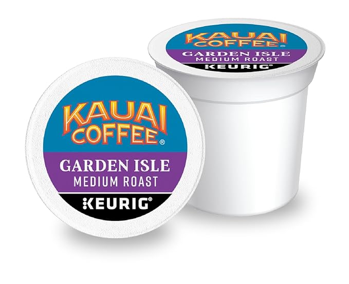 Kauai Coffee K-Cup Pods for Keurig Brewers – Arabica Coffee, 10% Hawaiian – Medium Roast, Bright Aroma With Light Floral Notes – Garden Isle, 1 Pack of 48 Single Serve K-Cups