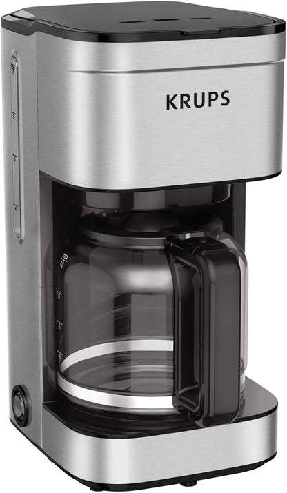 KRUPS Newer Model Drip Coffee Maker, 10-Cup, Silver