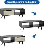 Load image into Gallery viewer, Cozy Castle Modern Coffee Table, Wooden Cocktail Table with Storage, Minimalist Hallway Table, Mid Century Modern Coffee Table for Living Room Apartment Reception, Black