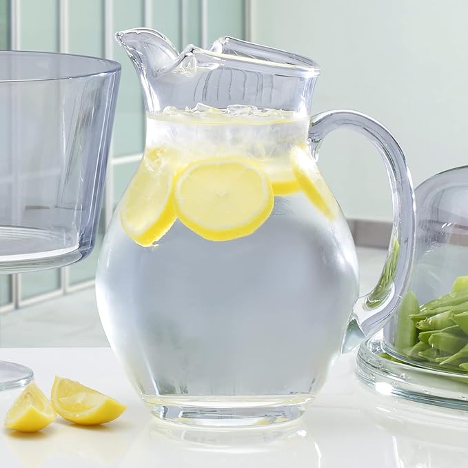 Mikasa Napoli Clear Glass Beverage Pitcher, 70 Ounce Capacity, Durable and Elegant Design for Serving Water, Iced Tea, or Cocktails