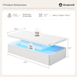 Load image into Gallery viewer, oneinmil Modern LED Coffee Table, 47" Living Room Tables with Double-Layer Design, 16 Colors LED Lights, Stylish Coffee Tables for Living Room, Home, Office, White