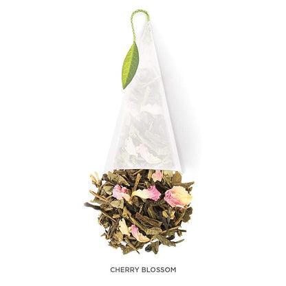 Tea Forte Cherry Blossom Organic Green Tea, Petite Presentation Box Tea Gift Set Sampler with 10 Handcrafted Pyramid Tea Infusers