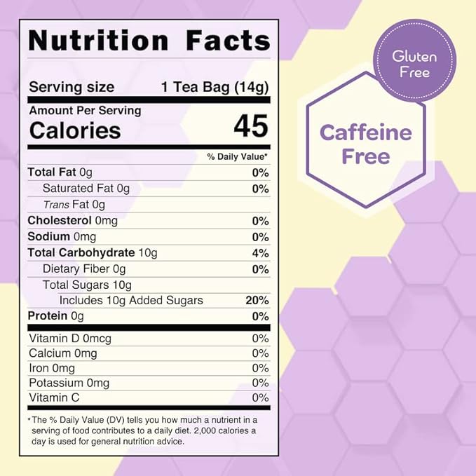 True Honey Lemon Ginger Tea Bags - Honey Crystals Blended in Every Sachet - Healthy Digestion Nourishment - All Natural Organic Herbal Caffeine Free Tea Bag 24 Count