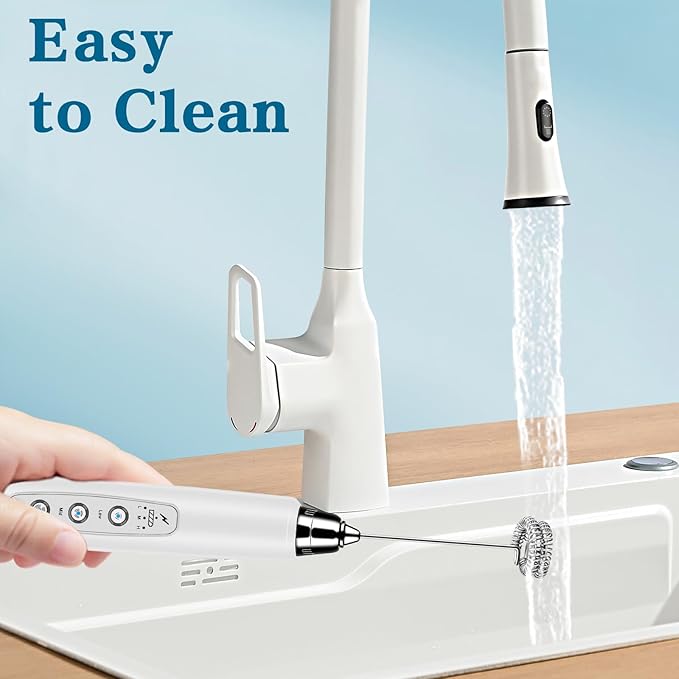 Milk Frother Handheld for Coffee, Electric Whisk 3 Speed Adjustable, Drink Mixer with Stainless 3 Whisks, Rechargeable Hand Frother Wand, Foam Maker for Latte Cappuccino Hot Chocolate Egg White