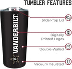 Load image into Gallery viewer, Campus Colors NCAA Stainless Steel Tumbler perfect for Gameday - 18 oz - Double Walled - Keeps Drinks Perfectly Insulated (Vanderbilt Commodores - Black)
