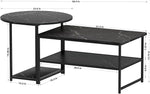 Load image into Gallery viewer, WOHOMO Coffee Table, Black Modern Coffee Tables for Living Room 2 in 1Detachable Small Center Table Set with Storage, Black Marble
