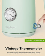 Load image into Gallery viewer, 1L Small Electric Kettles Stainless Steel, Portable Travel Mini Hot Water Boiler Heater, Cool Touch Teapot, Auto Shut-Off &amp; Boil-Dry Protection for Cooking, Business Trip and More, Green