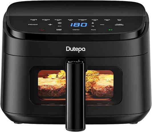 Air Fryer 8-in-1, 4.5Qt Air Fryer with DC Motor, Space-Saving & Compact, Fast & Crispy Cooking, Adjustable Fan Speed, 95% Less Oil for Healthy Family Meals, Dishwasher‑Safe