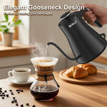 Load image into Gallery viewer, Gooseneck Electric Kettle 0.8L - Matte Black Tea Kettle with Auto Shut Off, Boil-Dry Protection &amp; BPA-Free Design, Precision Electric Water Kettle for Pour Over Coffee, Tea Brewing