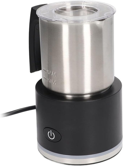 Electric Milk Frother Energy Saving EU Plug 220-240V Compact Stainless Steel Jug Automatic Milk Frother for Home Hot Chocolate (Black)