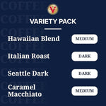 Load image into Gallery viewer, Victor Allen's Coffee Variety Pack (Kona Blend, Italian Roast, Seattle Dark, Caramel Macchiato), 96 Count, Single Serve Coffee Pods for Keurig K-Cup Brewers