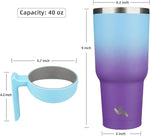 Load image into Gallery viewer, 40 oz Tumbler with Handle and 2 Straw 2 Lid, Insulated Water Bottle Stainless Steel Vacuum Cup Reusable Travel Mug,Ocean Dream