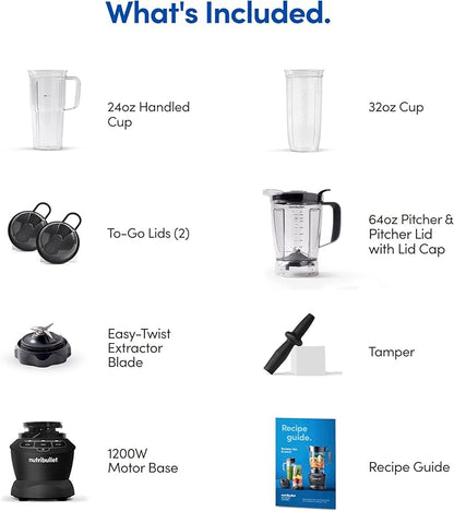 nutribullet Full-Size Blender Combo 1200W –Matte Black