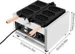 Load image into Gallery viewer, 1.5kw Waffle Stick Making Machine, 14.76x12.99x10.04in Non-Stick Electric Waffles Maker, Stainless Steel Waffle Maker with 3 Honeycomb-Shaped Grids, 122-572℉, Double-Sided Heating, Timer(0-5min)