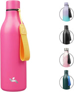 Load image into Gallery viewer, Insulated Water Bottle with Strap,25 oz Double Wall Stainless Steel Vacuum Bottles Metal Water Flask,Pink