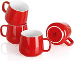 Load image into Gallery viewer, Teocera Ceramic Coffee Mug Set of 4-12 oz Coffee Mugs with Large Handles for Hot or Cold Drinks Like Latte, Cocoa, Tea or Juice - Smooth Ceramic, Dishwasher Safe, Red