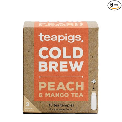 Teapigs Peach And Mango Cold Brew Made With Whole Fruit (6 Packs of 10 Tea Bags)
