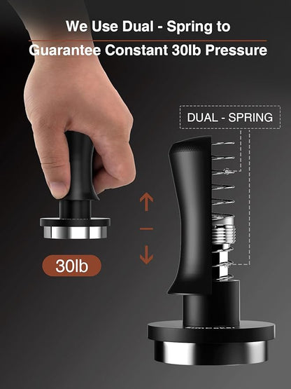 Espresso Tamper, 51mm Barista Coffee Tamper with Spring Loaded for Coffee Machine Portafilter,Stainless Steel