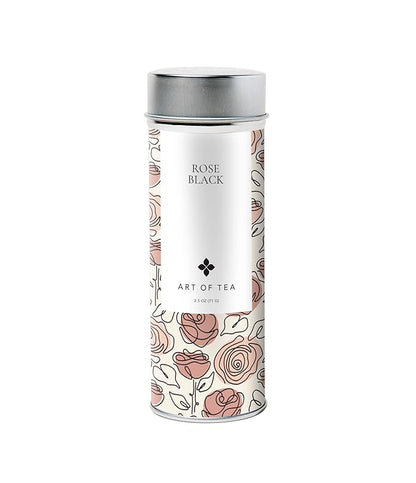 Art of Tea | Rose Black 2.5oz | Naturally Caffeinated Rose Tea | Artisan Loose Leaf Tea Tin