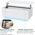 Load image into Gallery viewer, LED Coffee Table with Lift Top Morden Coffee Table with Storage High Gloss White Sofa Table for Living Room Center Tables Hidden Compartment &amp; 2 Drawers