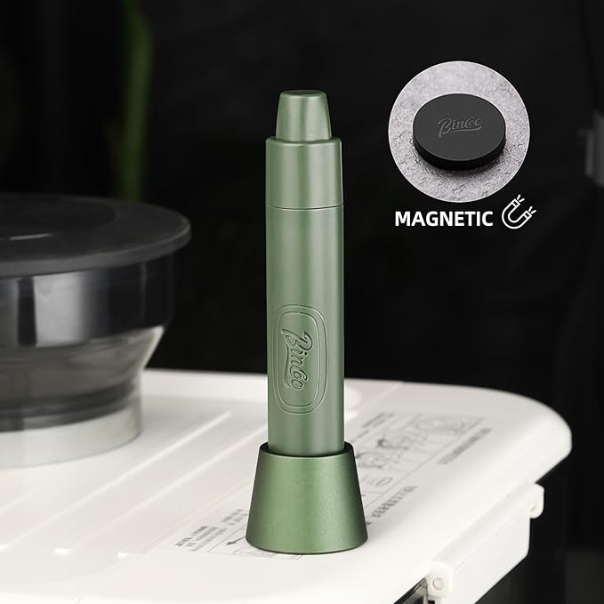 WDT Espresso Distribution Tool - Bincoo Magnetic Espresso Stirrer Tool For Barista, Espresso Tamper With Stainless Steel Retractable Needles with 6 Extra Stirrer (Green)