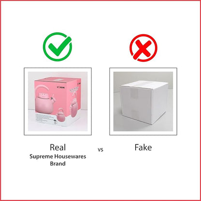 Whistling Tea Kettle for Stove Top Enamel on Steel Teakettle, Supreme Housewares Pink Pig Design Teapot Water Kettle Cute Kitchen Accessories Teteras (2.1 Quart, Pink Pig)